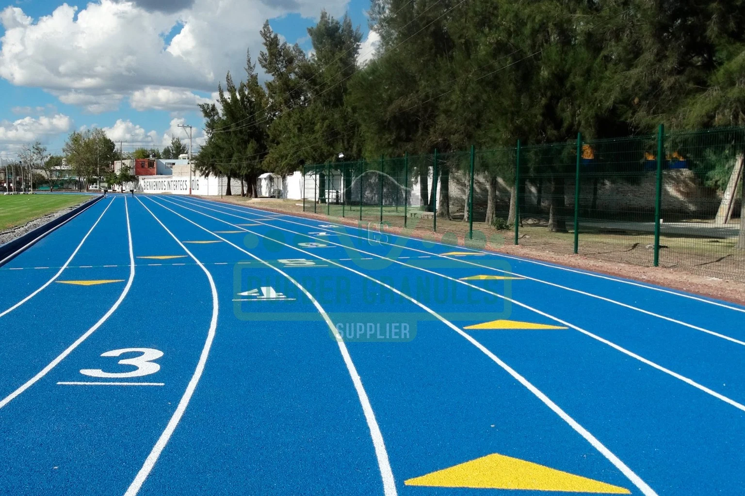 Pistes de course en caoutchouc 5 piste d’athlétisme bleue en caoutchouc
