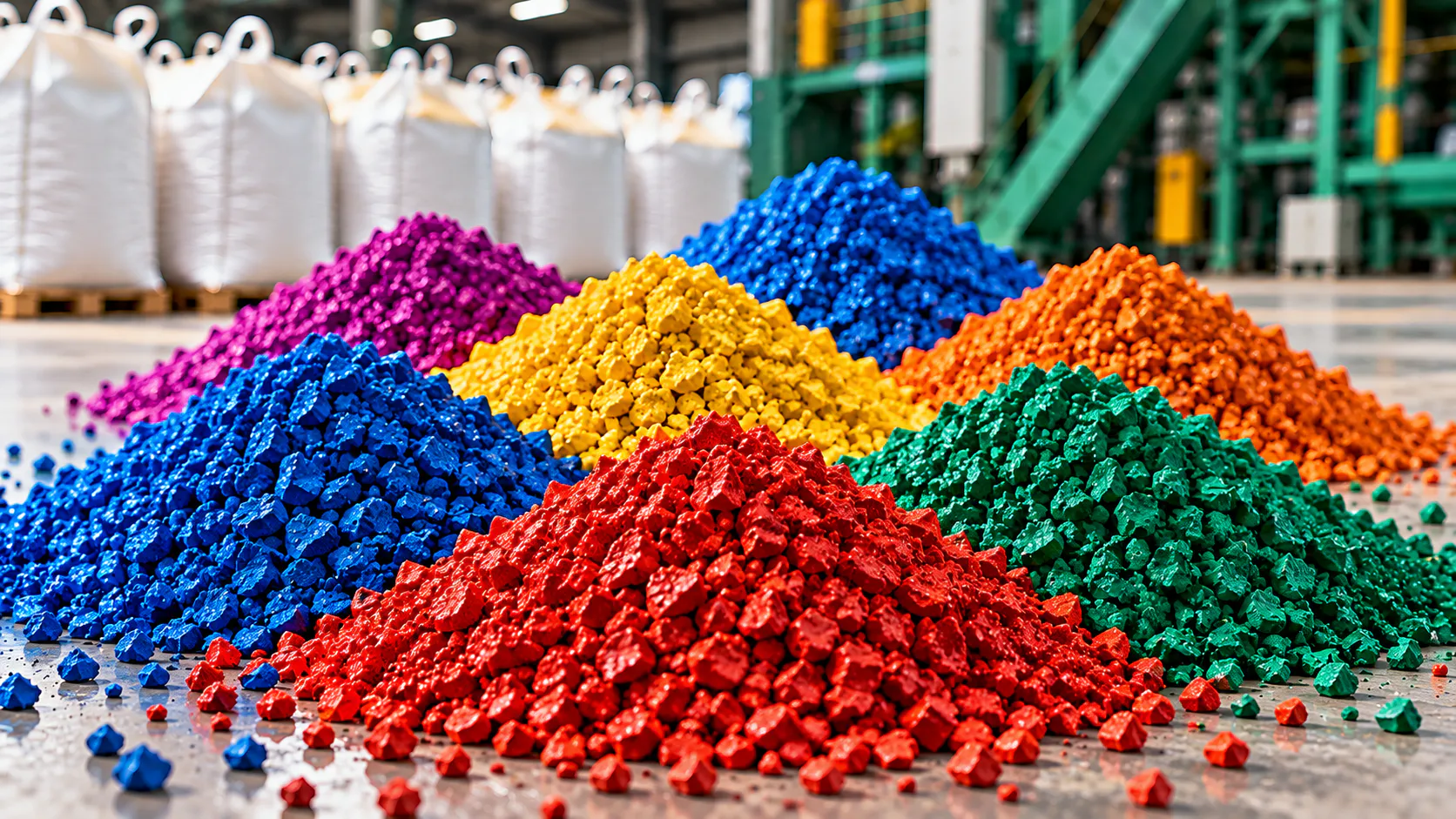 Colored EPDM rubber granules