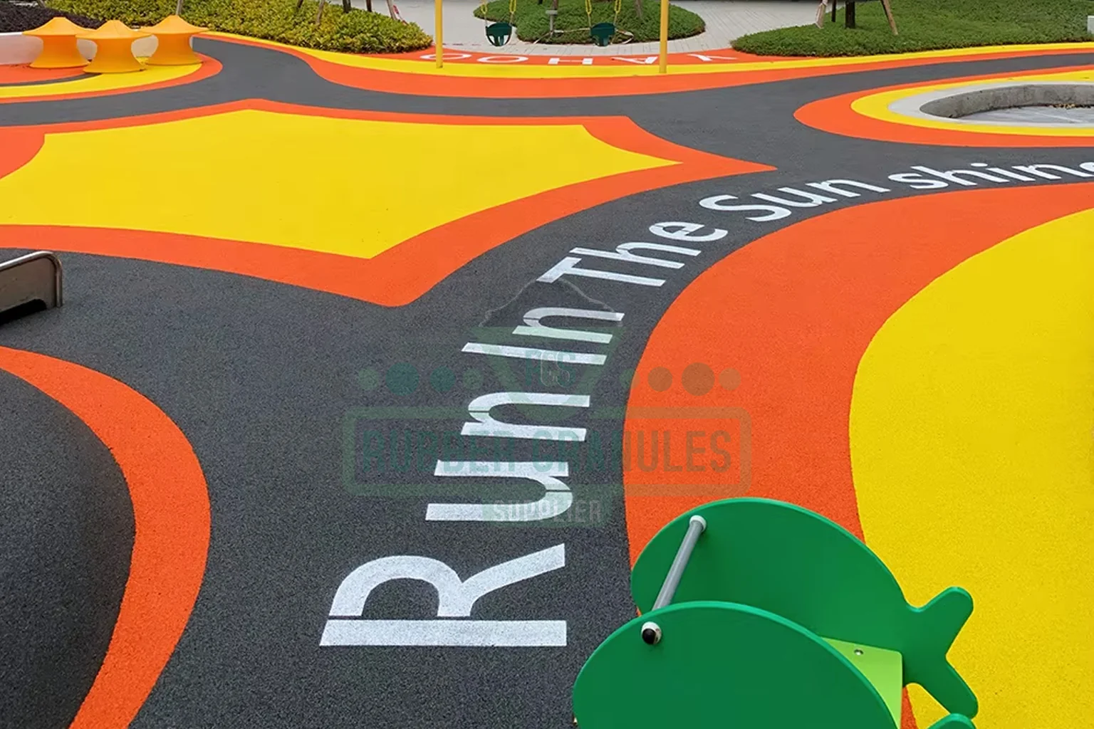Suelo de caucho para parque infantil