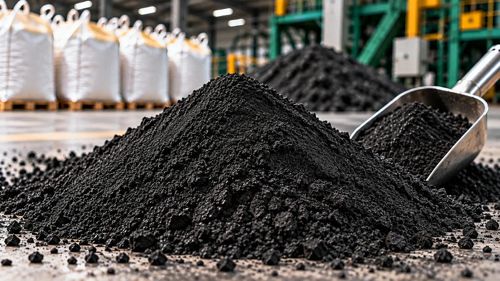 Fine recycled black rubber powder