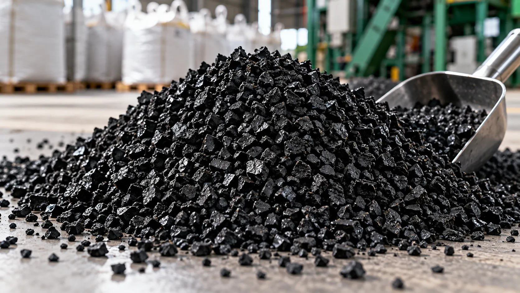 Black recycled SBR rubber granules