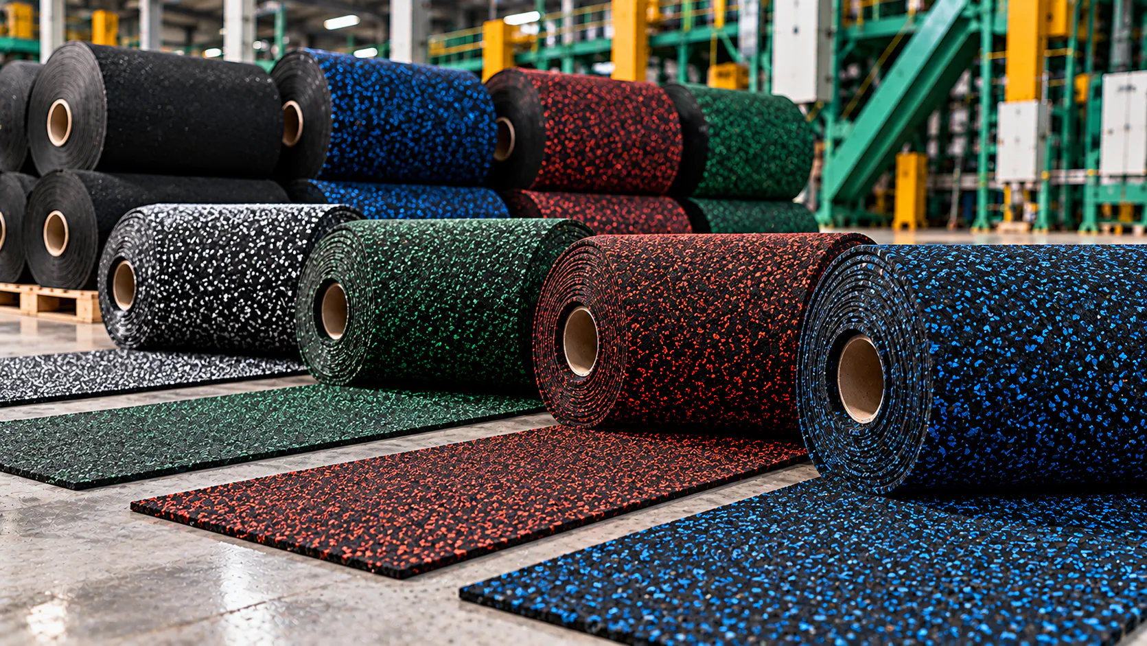 Rubber flooring rolls
