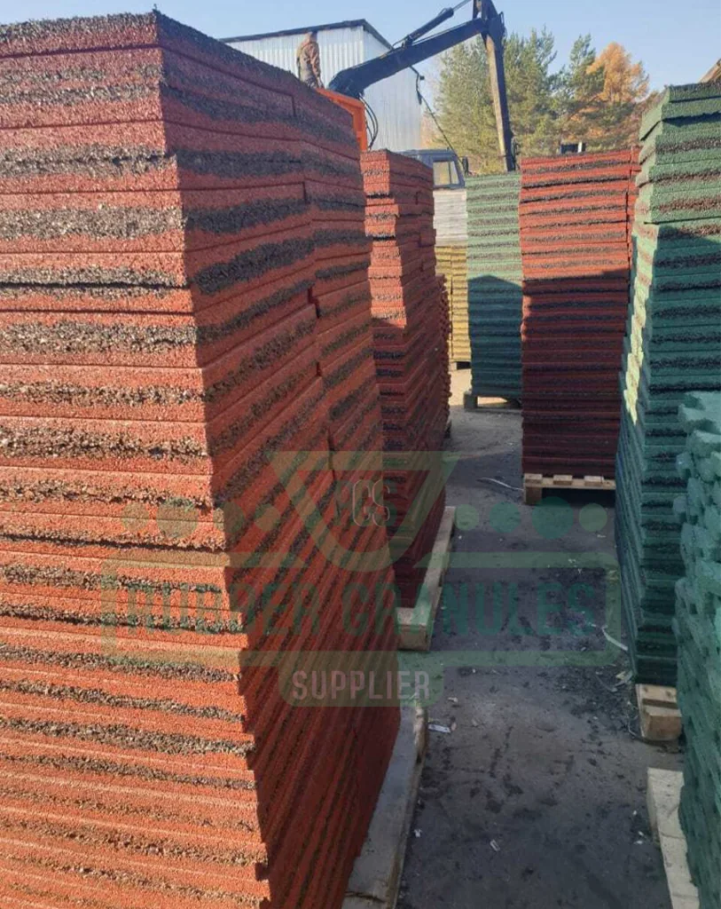 Losetas de caucho listas para exportación